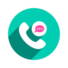 Chat communication phone speech bubble talking telephone icon