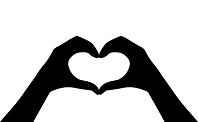 Hands heart vector silhouette icon