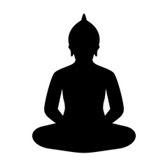 Sitting buddha figure vector icon
