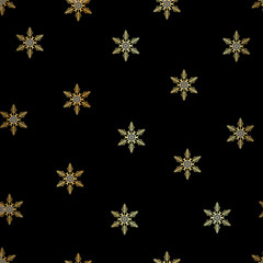 Winter Seamless gold Snowflake Pattern. Vector EPS 10. snowflakes seamless