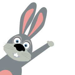 Funny easter bunny on a white background