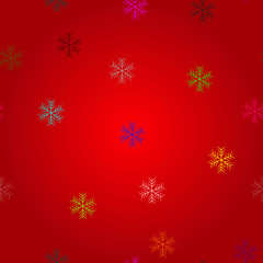 Naklejka na ściany i meble Winter Seamless colorful Snowflake Pattern. snowflakes seamless