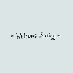 Welcome Spring hand sketched logotype