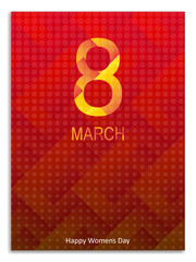 red style 8 march brochure banner. 8 march greeting postcard