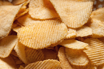 Closeup of a crispy potato chips