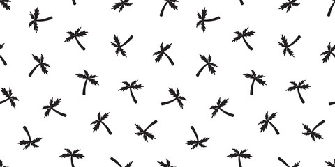Coconut tree Seamless Pattern palm vector icon white wallpaper background