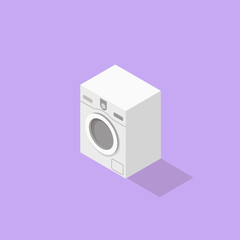 Low poly isometric washer. Realistic icon. Isolated laundry object