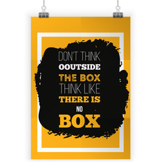 Think outside the box. Vector Typography Banner Design Concept On Grunge Background