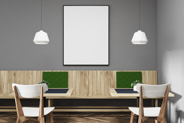 Gray and green cafe, poster