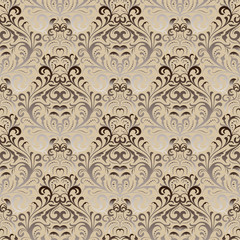 Seamless abstract pattern in Baroque style. Decorative and design elements for textile or book covers, manufacturing, wallpapers, print, gift wrap.