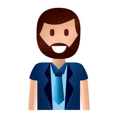 cartoon smiling man portrait character vector illustration