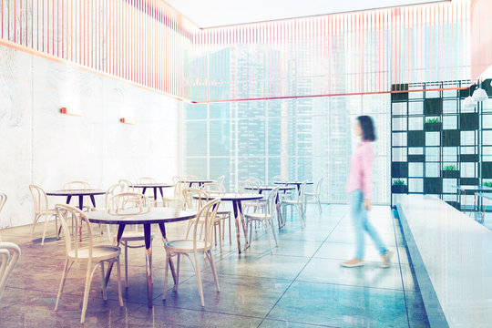 Loft luxury restaurant interior toned