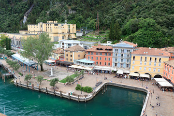 Fototapeta na wymiar Riva del Garda town panorama at Lake Garda, Italy