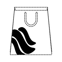 shopping bag with black stripes  design sticker over white background vector illustration