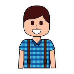 cartoon smiling man portrait character vector illustration