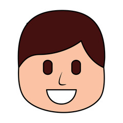 character man face laughing expression vector illustration