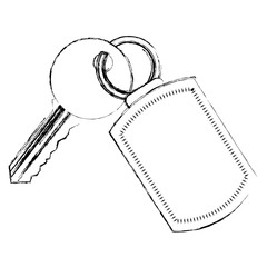 key with keychain access door vector illustration vector illustration sketch design
