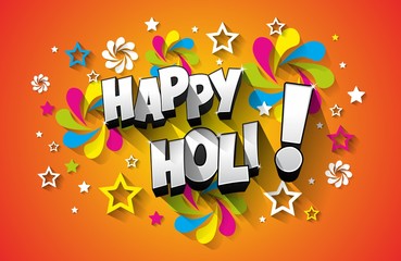 Creative colorful happy holi greeting card vector background