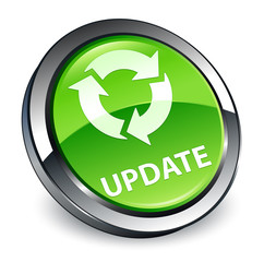 Update (refresh icon) 3d green round button