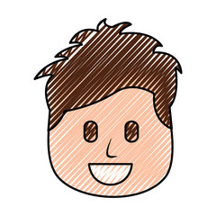 Obraz premium character man face laughing expression vector illustration drawing image