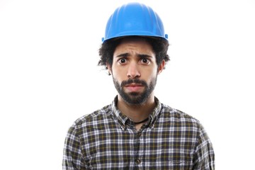 Afro construction worker