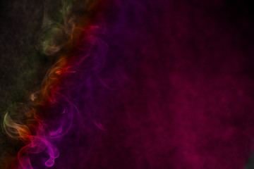 fuming smoke from the left in a variety of colors amazing background