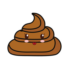 kawaii poop over white background vector illustration