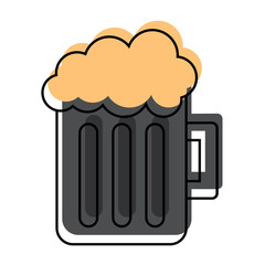 glass beer mug foamy drink alcohol vector illustration