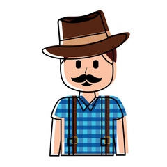 cartoon smiling man portrait character vector illustration