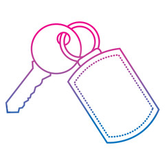 key with keychain access door vector illustration vector illustration degraded color image