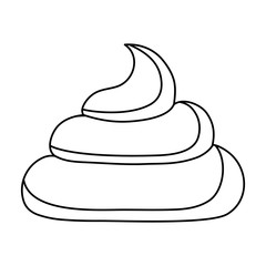 uncolored poop over white background vector illustration