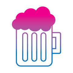 glass beer mug foamy drink alcohol vector illustration degraded color image