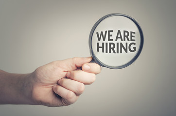 We are hiring. Conceptual image of job opportunities.