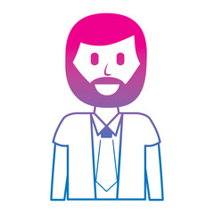 cartoon smiling man portrait character vector illustration degraded color image