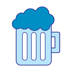 glass beer mug foamy drink alcohol vector illustration blue image