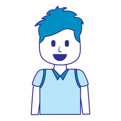cartoon smiling man portrait character vector illustration blue image