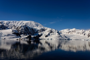 Antarctic seascape with reflection