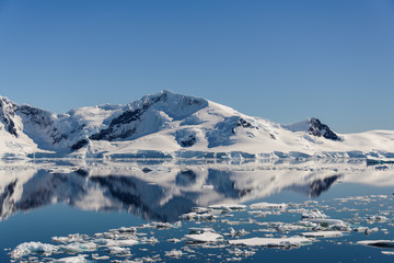 Antarctic seascape with reflection
