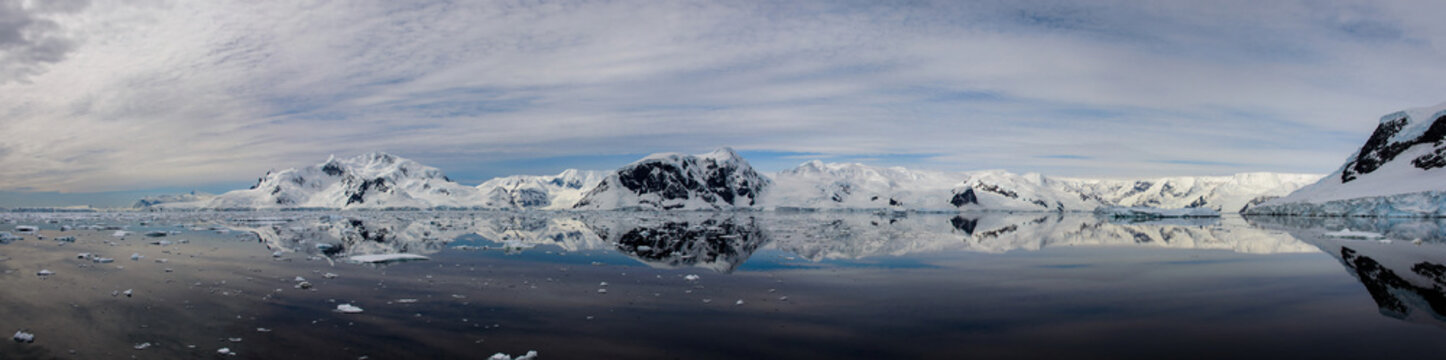 Antarctic seascape with reflection