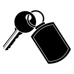 key with keychain access door vector illustration vector illustration black and white image