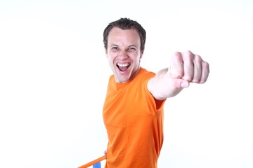 Naklejka premium Dutch soccer supporter