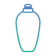 flat line blue shampoo bottle over white background vector illustration