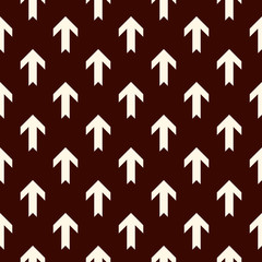 Simple modern print with interlocking arrows. Contemporary abstract background with repeated pointers. Seamless pattern