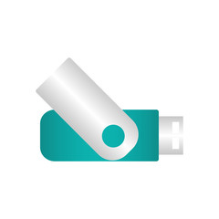 Teal USB over white background vector illustration