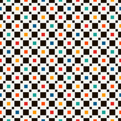 Seamless pattern with simple geometric ornament. Repeated squares abstract background. Contemporary surface texture.