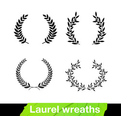 Set of laurel wreaths. Vector illustration white background. It can be used in the design for websites, infographic, catalogs, brochures, magazines, etc. EPS10.
