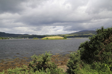 Blick auf Black Crofts und Loch Etive in der Nähe von Oben, Vereinigtes Königreich, Schottland