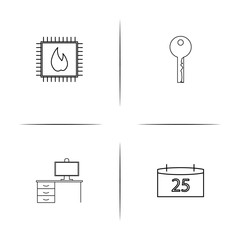 Internet Technologies simple linear icon set.Simple outline icons