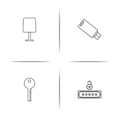 Internet Technologies simple linear icon set.Simple outline icons