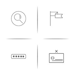 Internet Technologies simple linear icon set.Simple outline icons